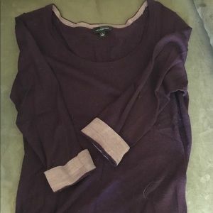 Purple The Limited Sweater 2 tone 3/4 sleeve
